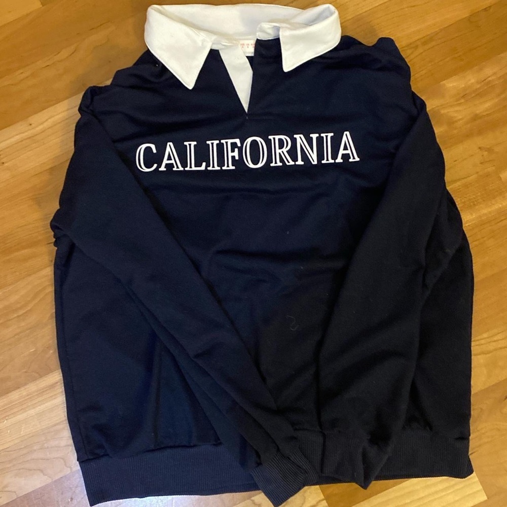 navy collared california sweatshirt